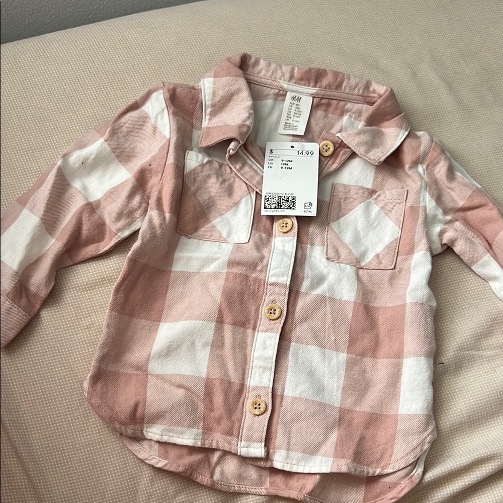 H&M Kids Pink Checkered Shirt
